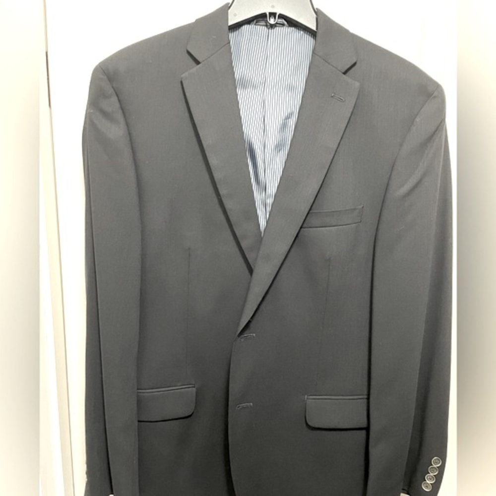 Calvin Klein Men’s Single Breast Navy Regular Fit 97% Wool Blazer Jacket 42R